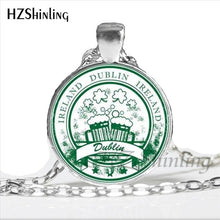 2017 Vintage Ireland Stamp Pendant Cross Necklace Women Jewelry Ireland Memento Birthday Christmas Gift Glass Dome Necklace HZ1