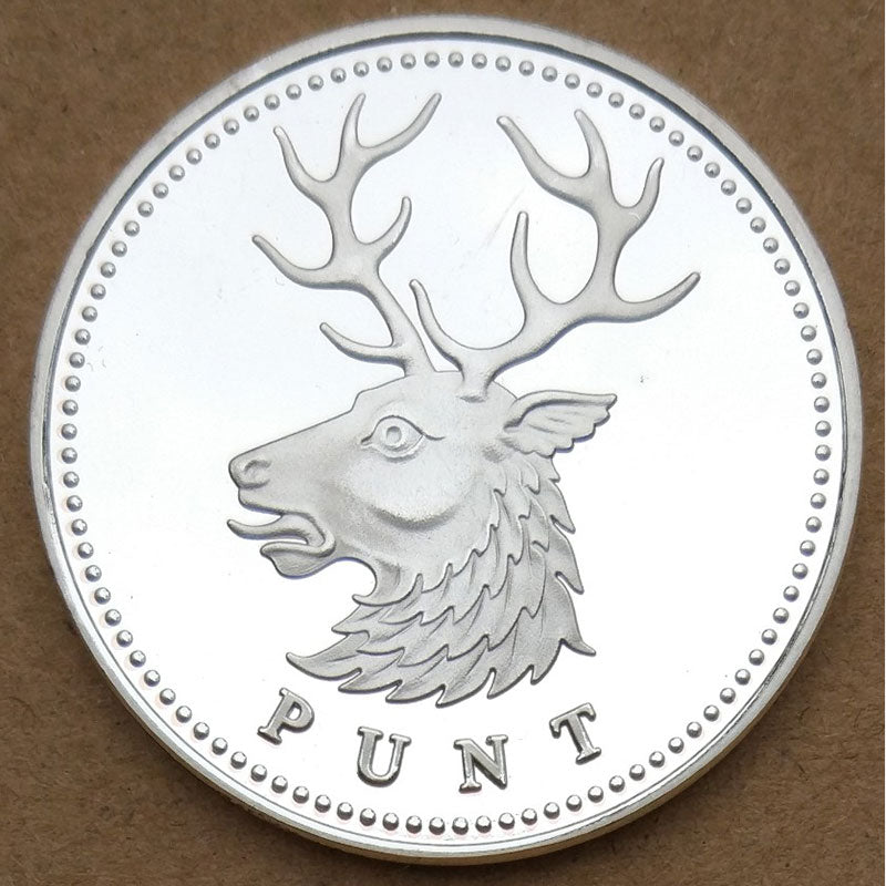 New Northern Ireland Elk PUNT Sliver Coin Gift North Ireland Commemorative Coin Steel Metal Craft